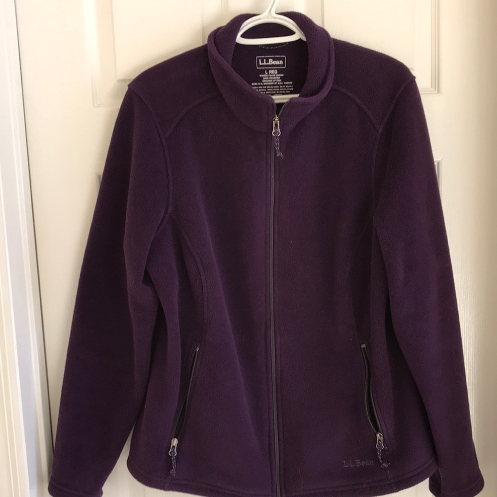 L L Bean fleece jacket size large regular deep purple